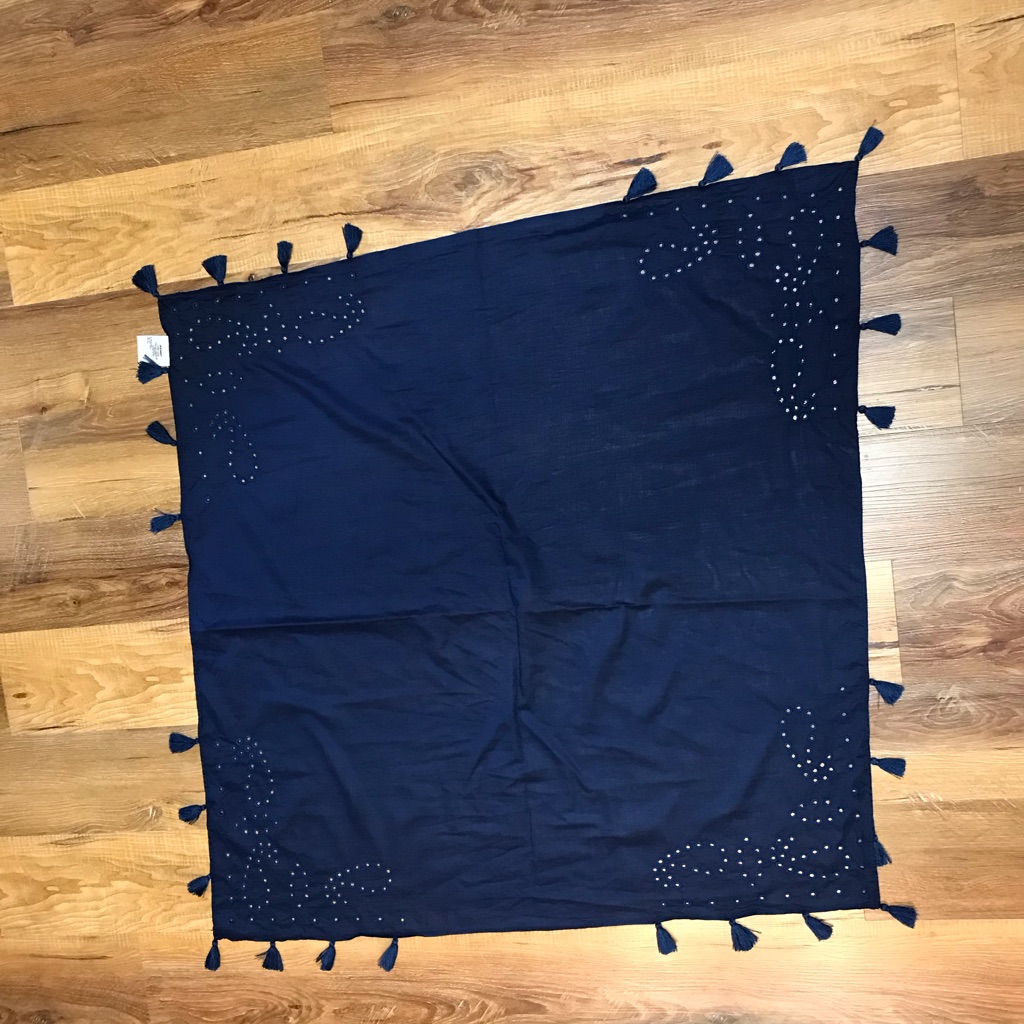 Old Navy Navy Blue Scarf With Tassels